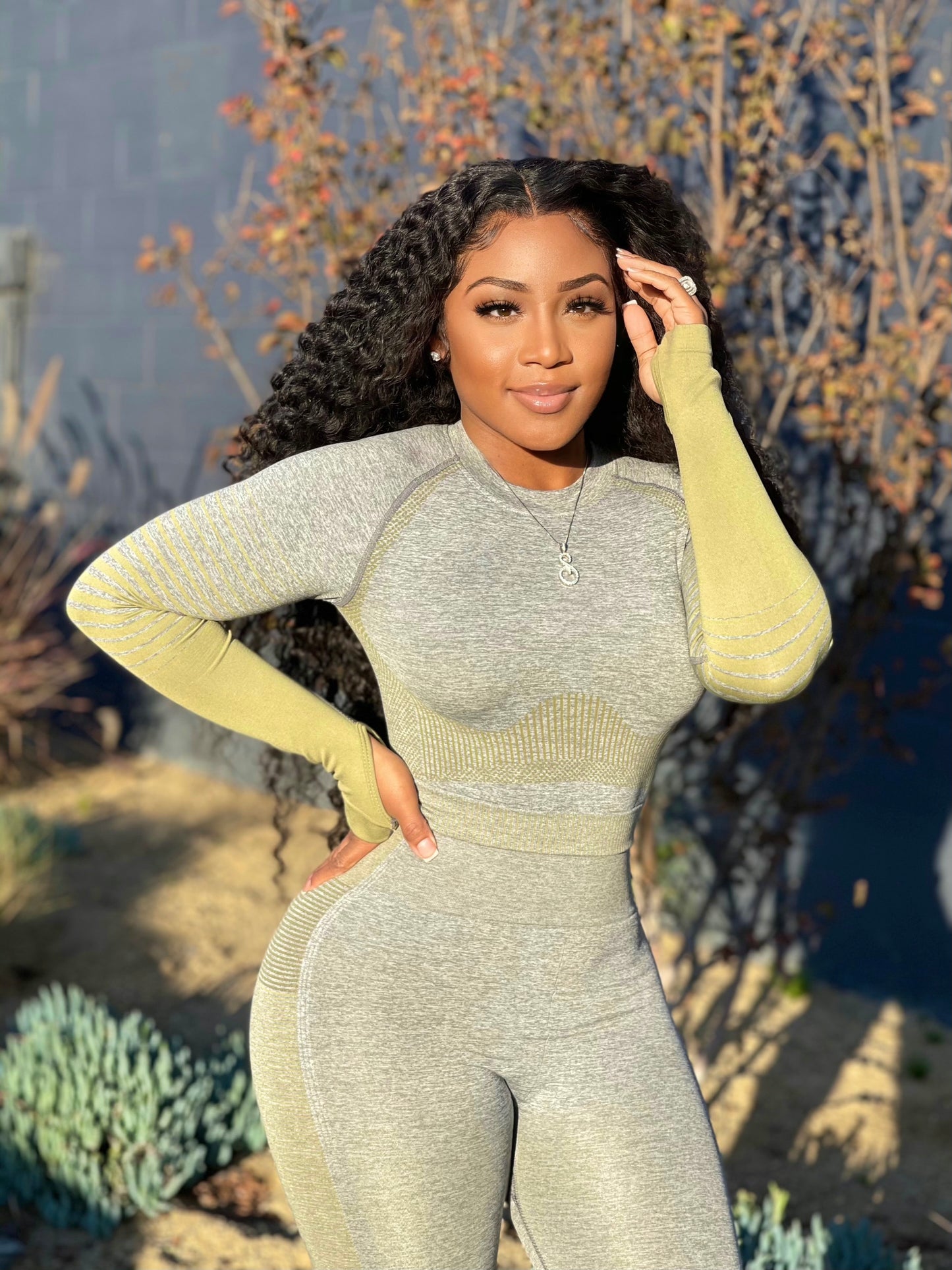 THE RIGHT FIT 2-PIECE SET (PANT & TOP) - GREEN