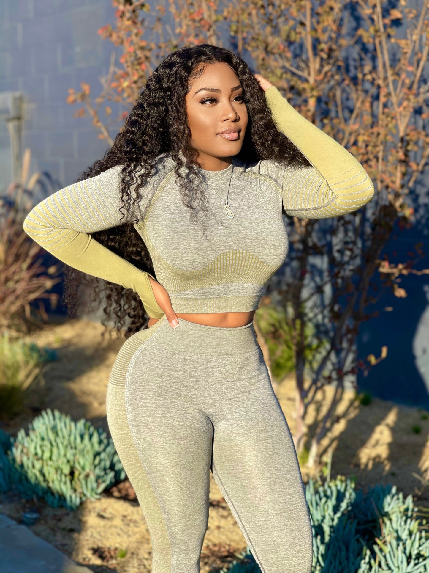 THE RIGHT FIT 2-PIECE SET (PANT & TOP) - GREEN