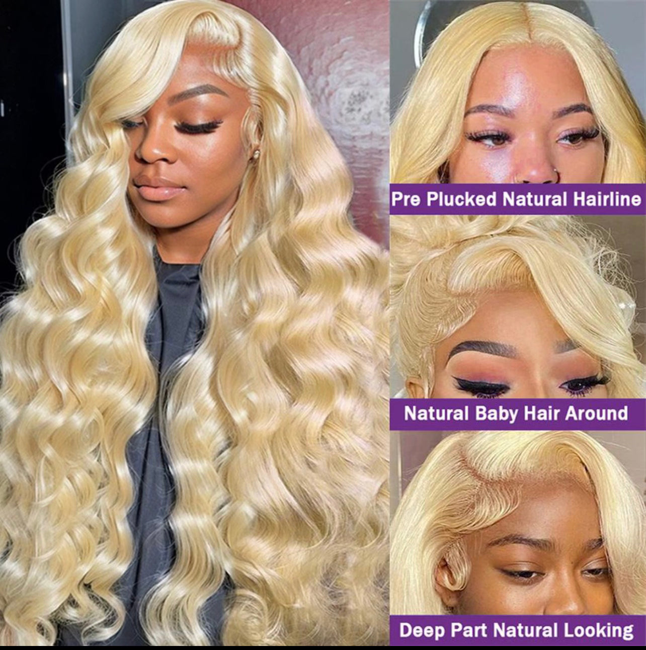 #613 BLONDE HD LACE FRONTAL WIG - BODY WAVE (200% DENSITY)