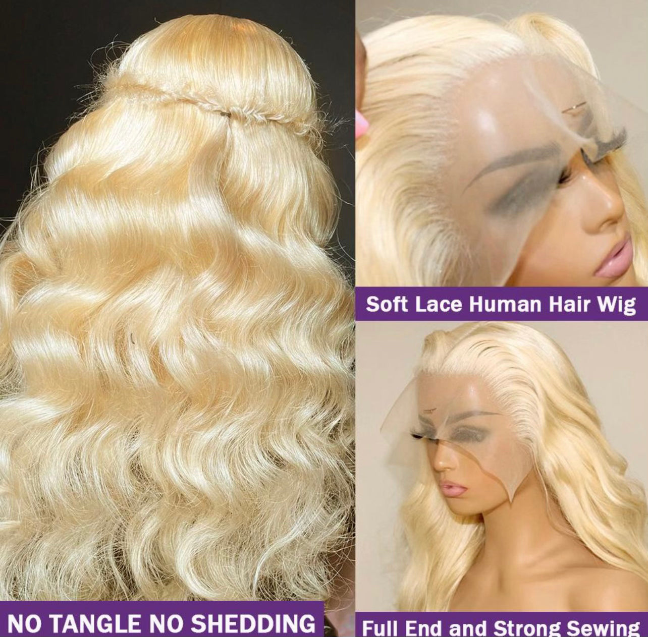 #613 BLONDE HD LACE FRONTAL WIG - BODY WAVE (200% DENSITY)