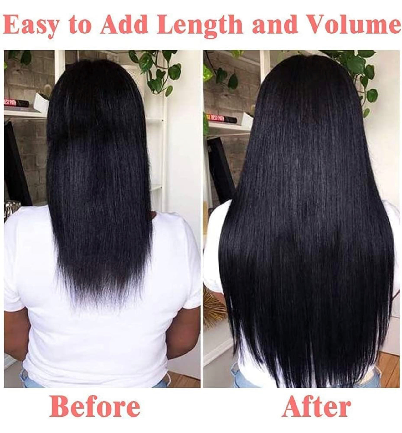 1B/NATURAL BLACK STRAIGHT CLIP-IN EXTENSIONS