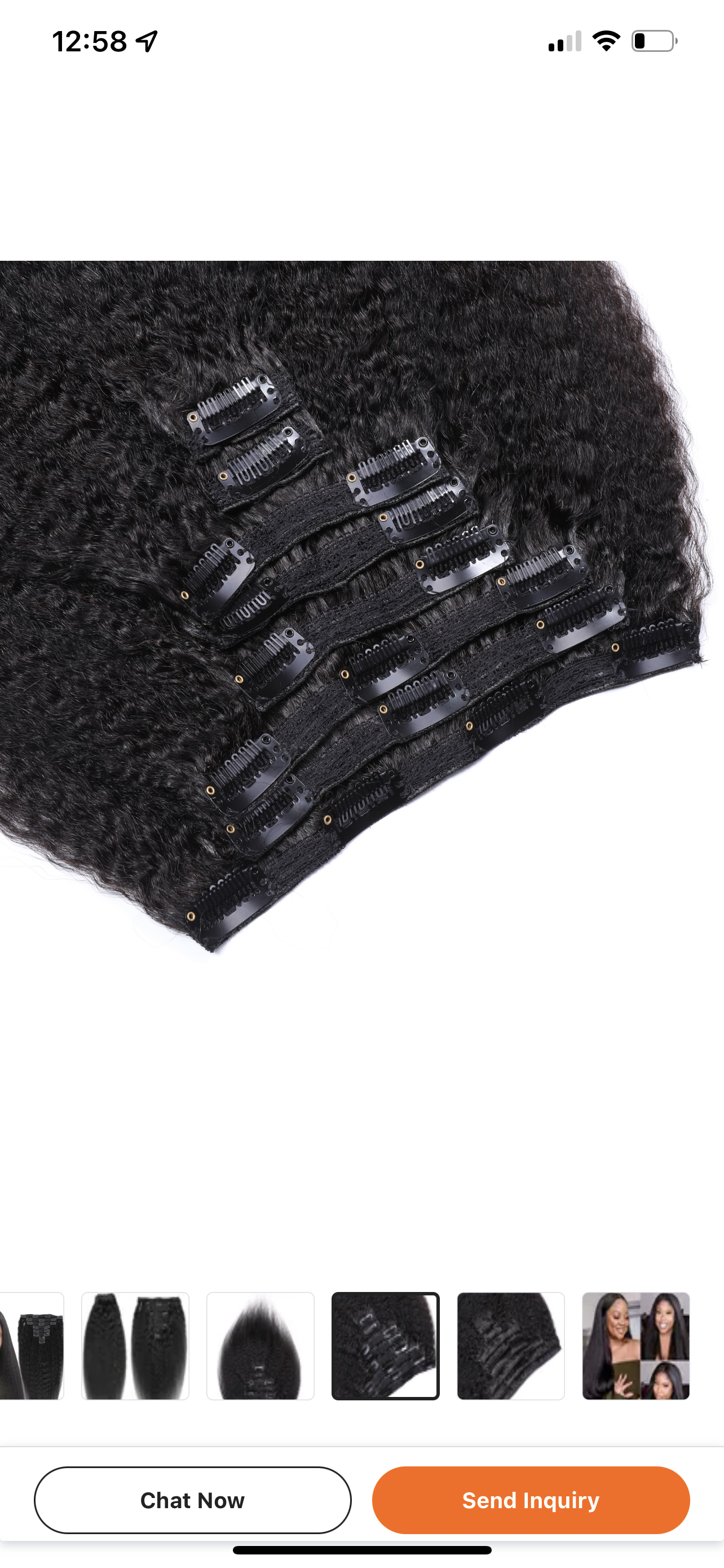 1B/NATURAL BLACK KINKY STRAIGHT CLIP-IN EXTENSIONS