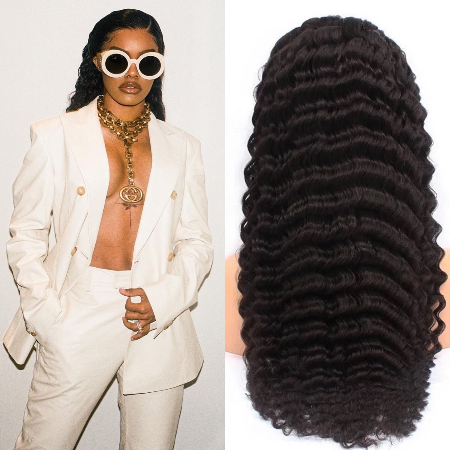 13X4 DEEP WAVE LACE FRONTAL WIG (HD LACE) - 200% DENSITY SHOP MARBLE LUXE BEAUTY