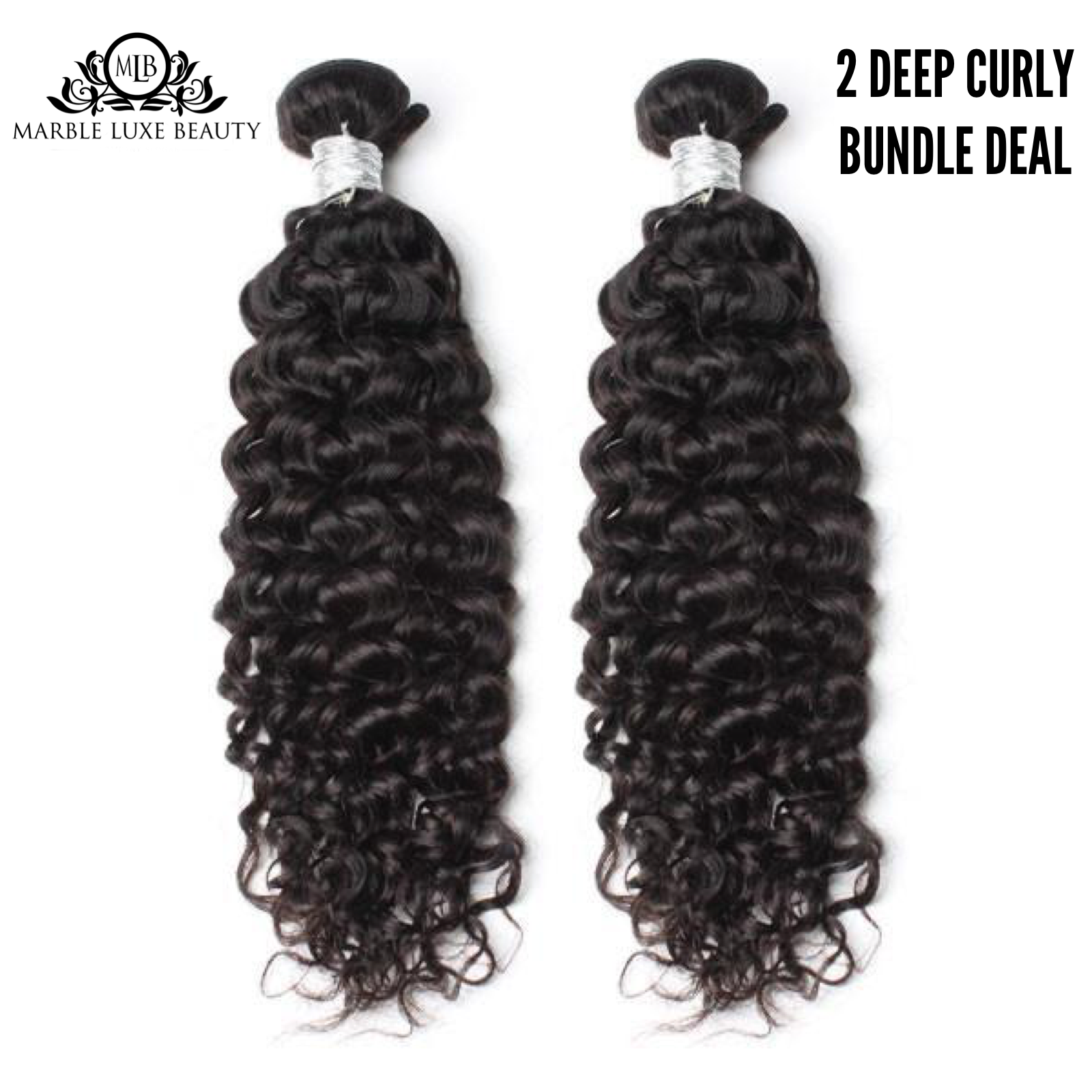 2 BUNDLE DEAL - BRAZILIAN (DEEP CURLY) SHOP MARBLE LUXE BEAUTY