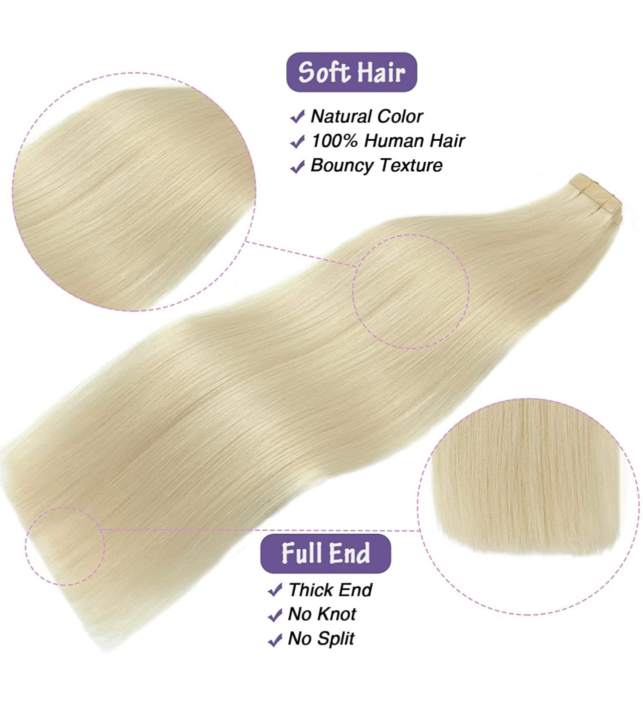#613 LUXE BLONDE TAPE IN EXTENSION - STRAIGHT (40 PIECES = 1 PACK)