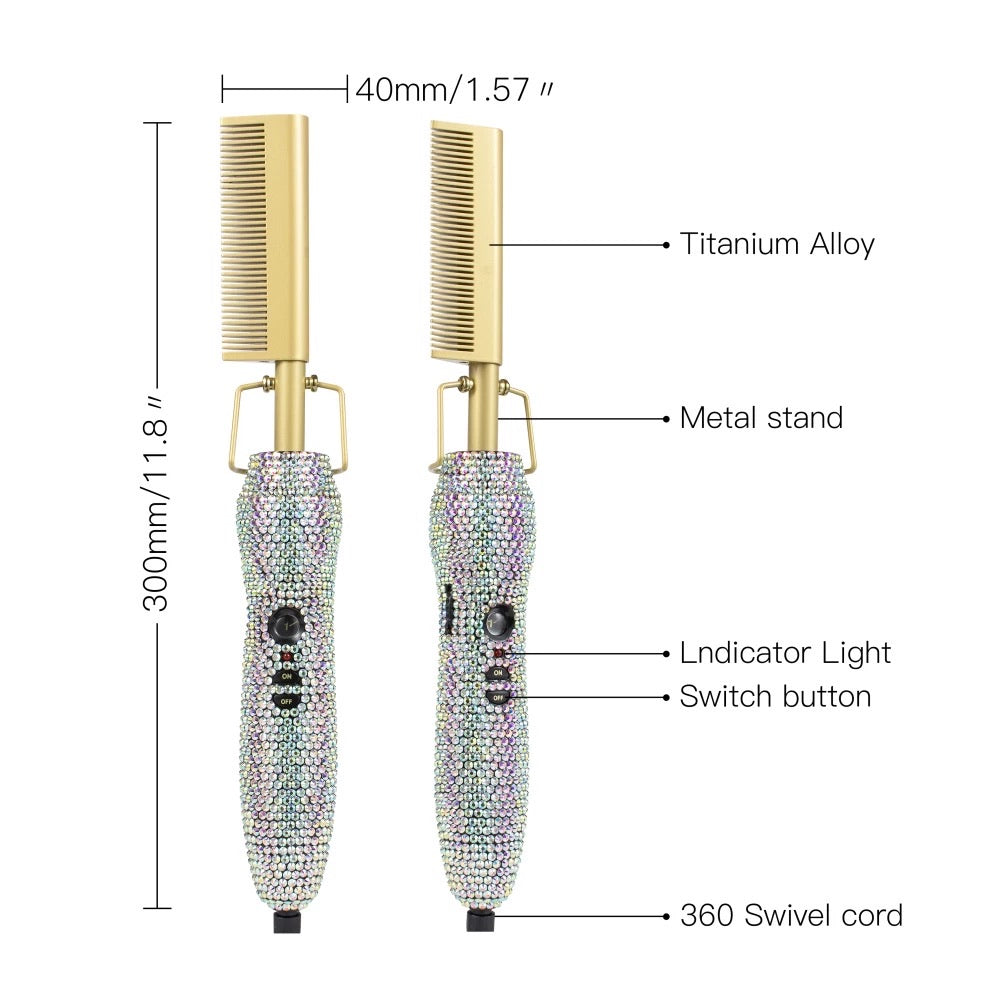 MLB BLING HOT COMB - SILVER SHOP MARBLE LUXE BEAUTY