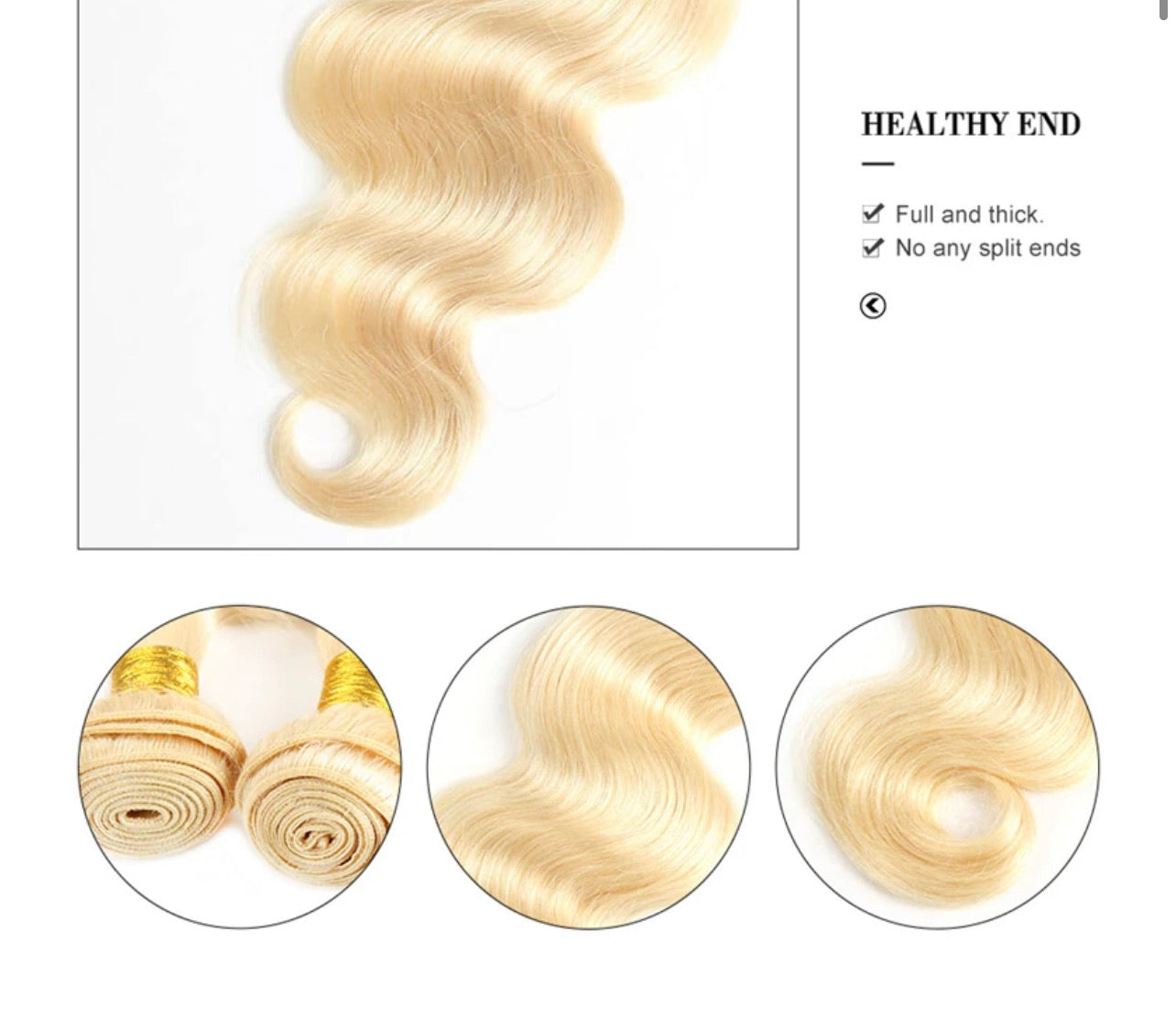 #613 5X5 LUXE BLONDE CLOSURE - BODY WAVE (HD LACE)