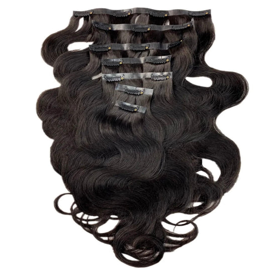 SEAMLESS CLIP-INS EXTENSIONS - BODY WAVE (7 PIECES = 1 PACK) SHOP MARBLE LUXE BEAUTY