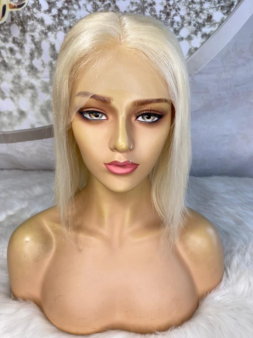 #613 13X4 FRONTAL BLONDE BOB WIG - STRAIGHT (HD LACE)