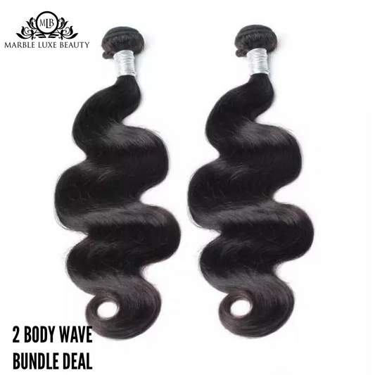 2 BUNDLE DEAL - BRAZILIAN (BODY WAVE) SHOP MARBLE LUXE BEAUTY
