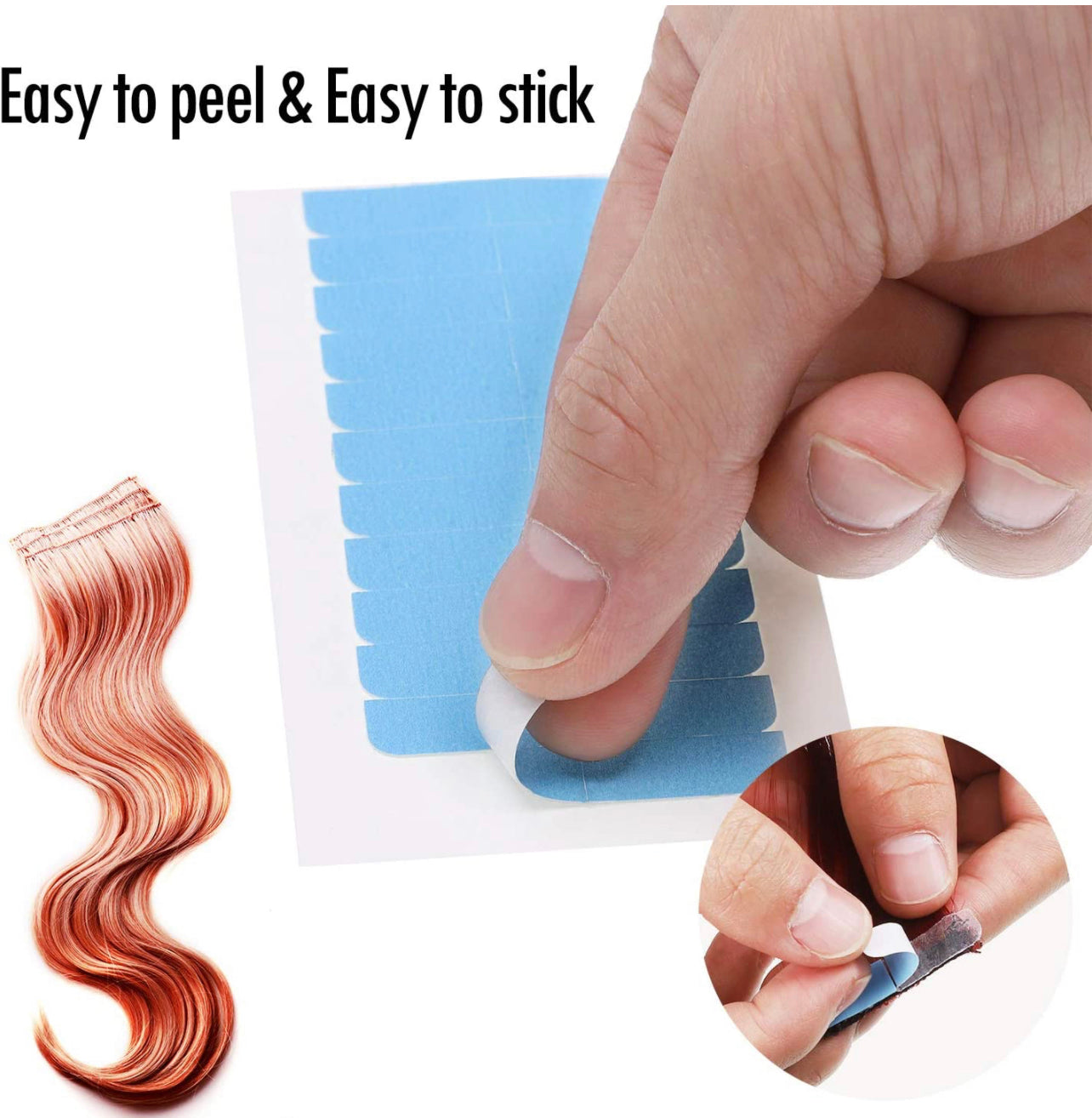 TAPE INS EXTENSION DOUBLE SIDED REPLACEMENT TABS (2 Packs of 5 sheets = 120 pieces)