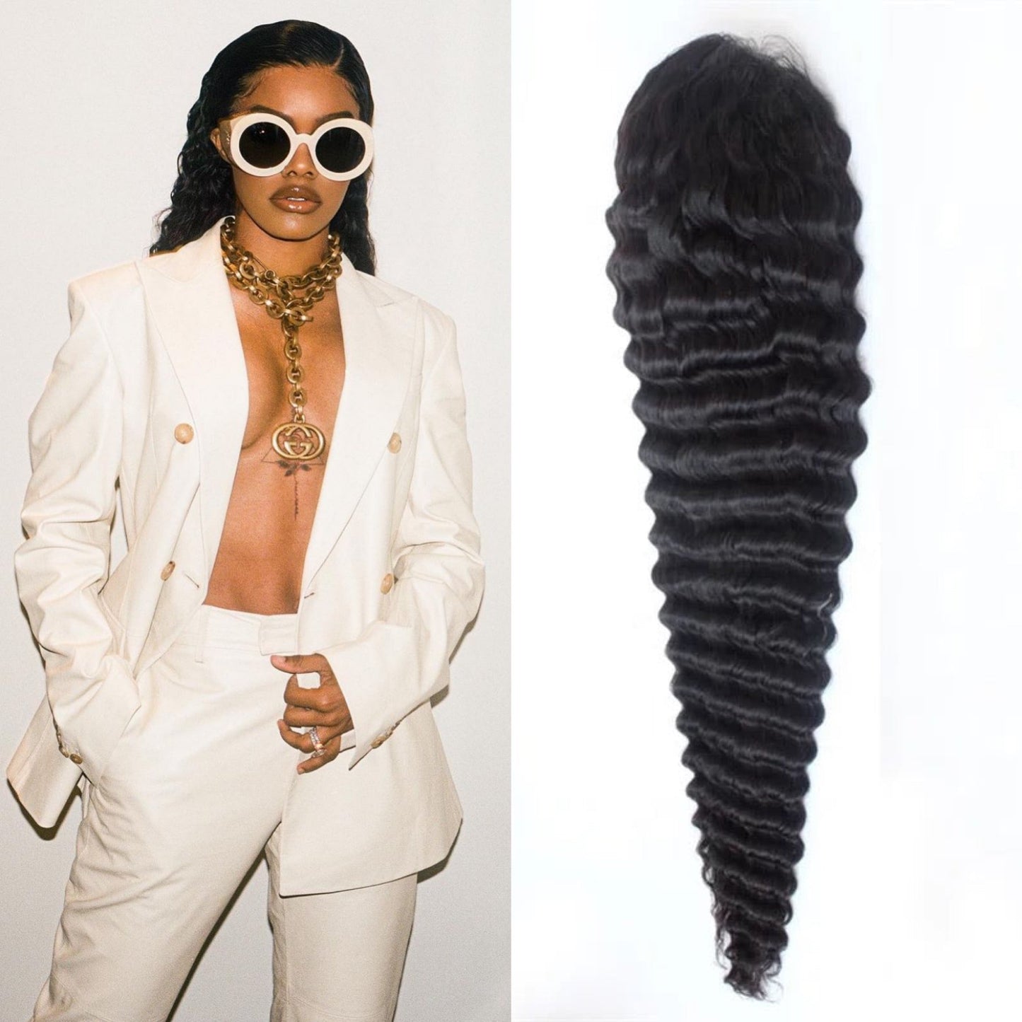 13X4 DEEP WAVE LACE FRONTAL WIG (HD LACE) - 200% DENSITY SHOP MARBLE LUXE BEAUTY