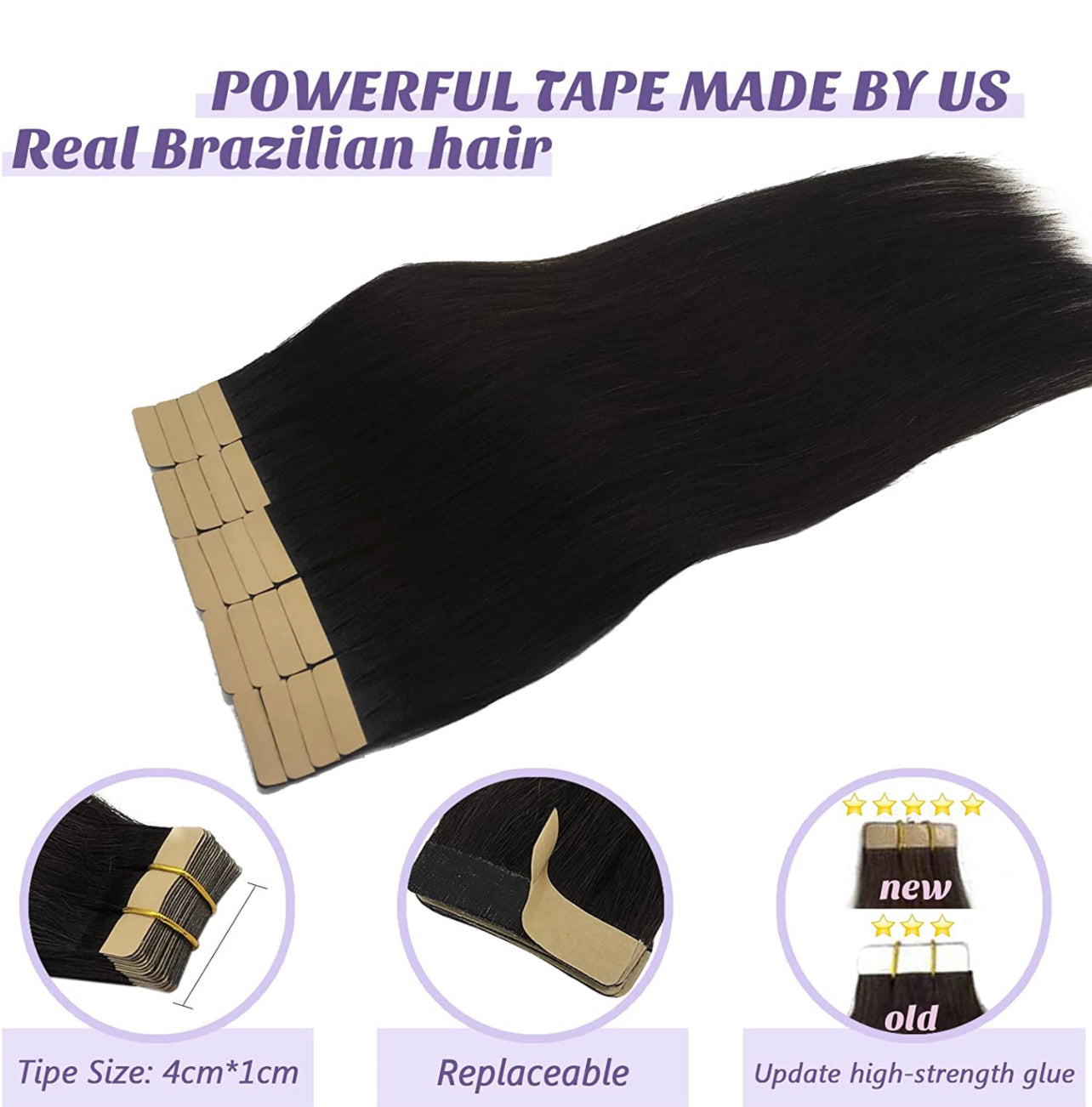 TAPE IN EXTENSION - STRAIGHT (40 PIECES = 1 PACK)