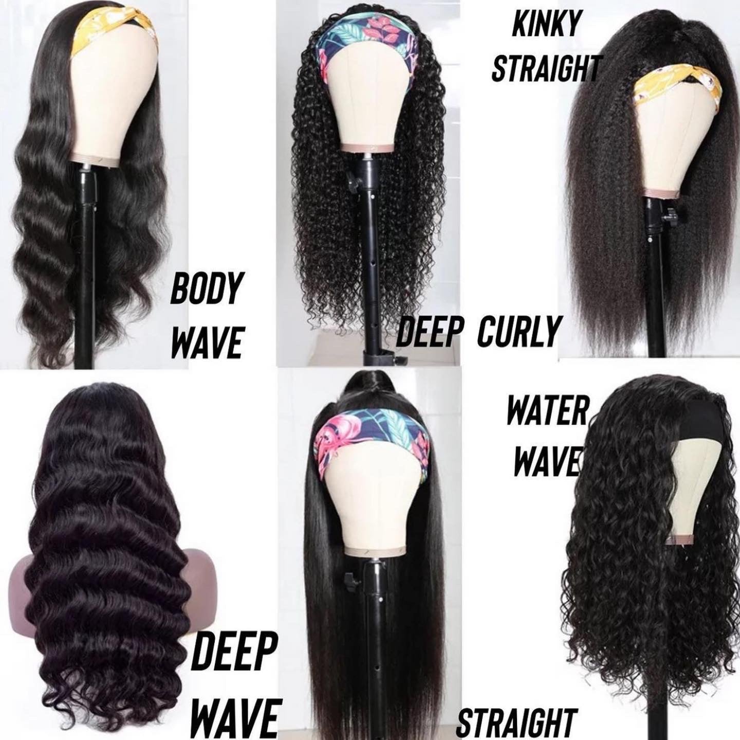 NEW! HEADBAND WIG -  (BODY WAVE, STRAIGHT, CURLY & MORE) SHOP MARBLE LUXE BEAUTY