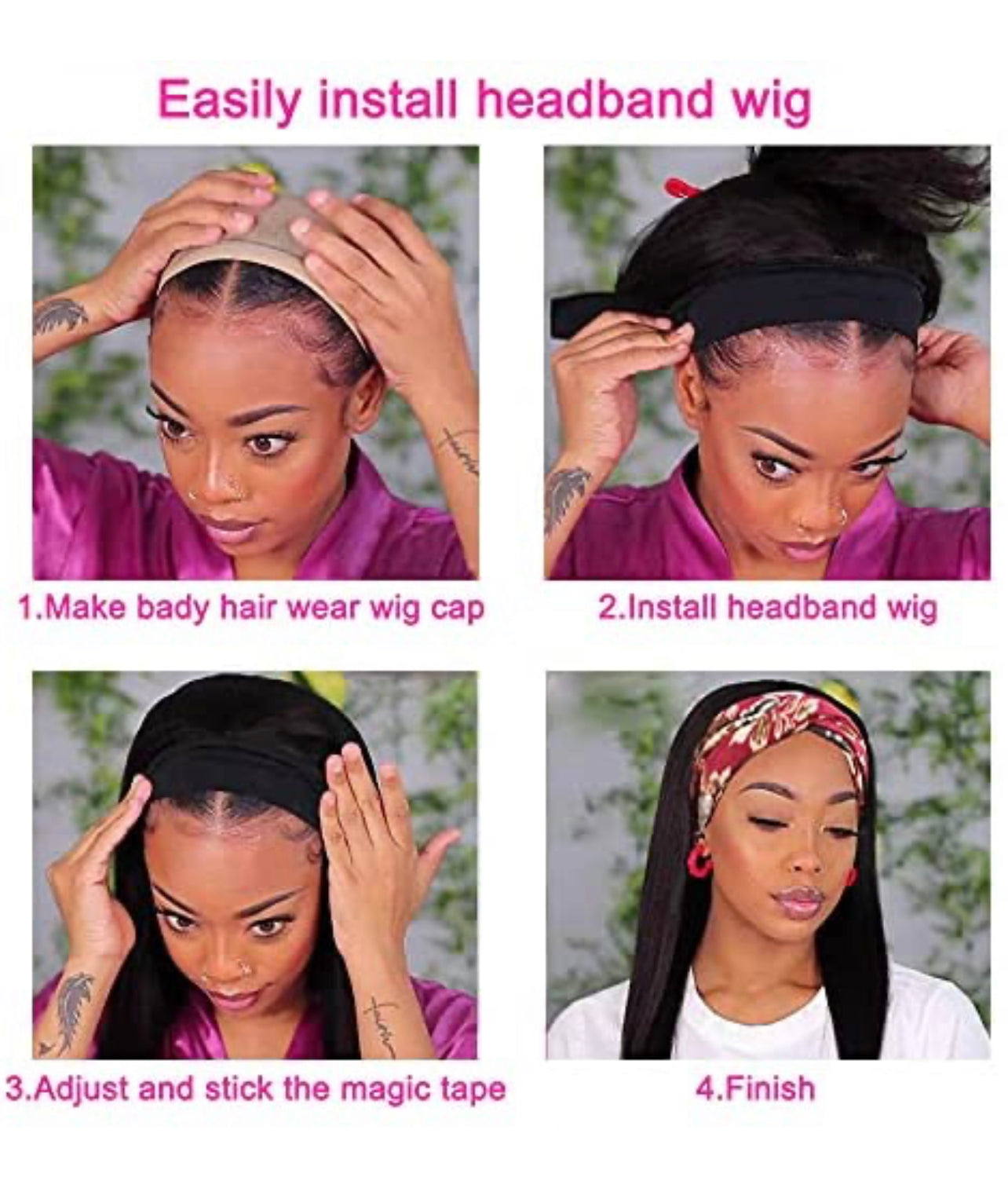 NEW! HEADBAND WIG -  (BODY WAVE, STRAIGHT, CURLY & MORE) SHOP MARBLE LUXE BEAUTY