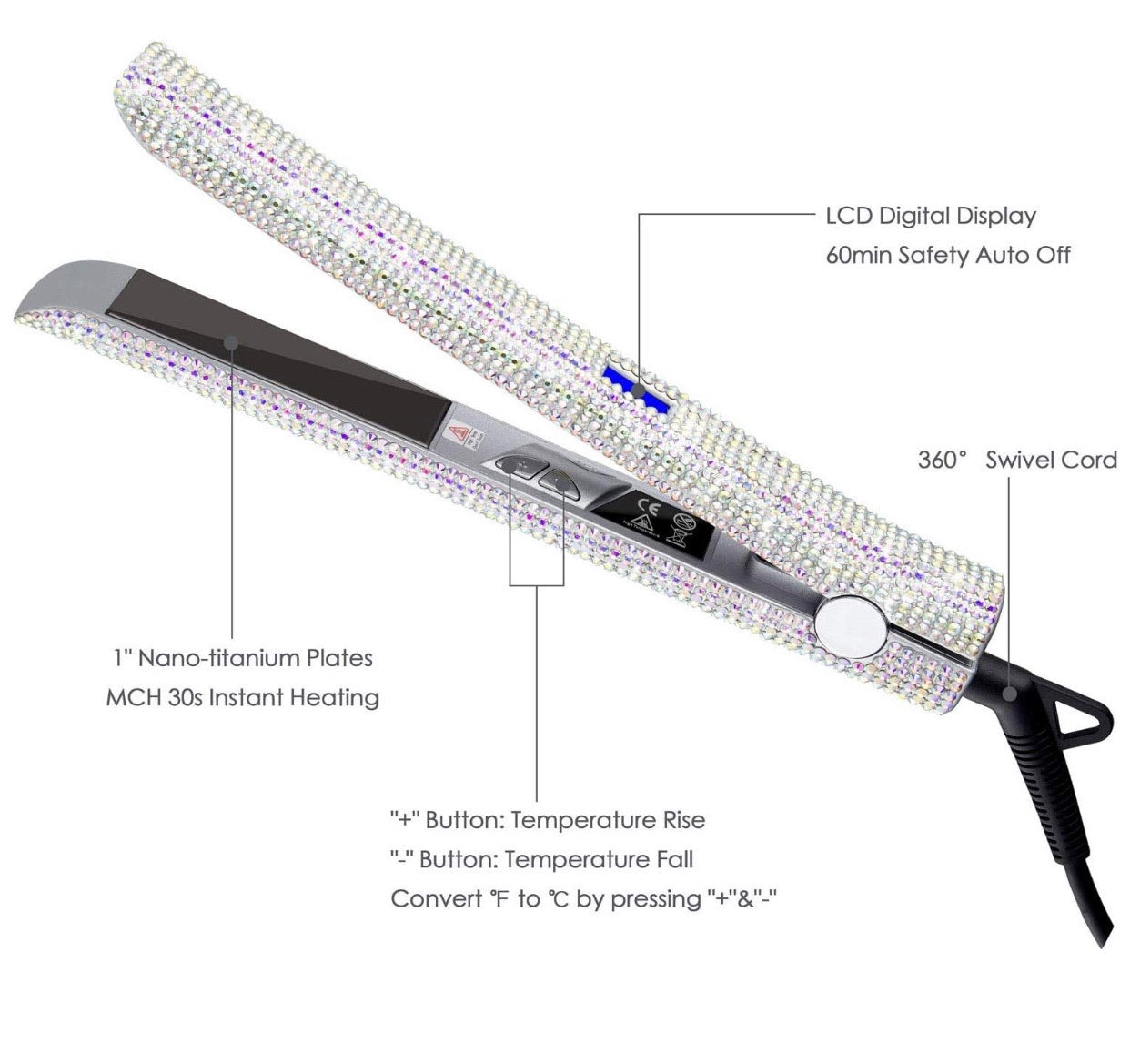 MLB BLING FLAT IRON SHOP MARBLE LUXE BEAUTY