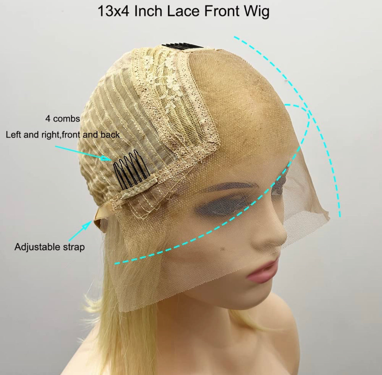 #613 13X4 FRONTAL BLONDE BOB WIG - STRAIGHT (HD LACE)
