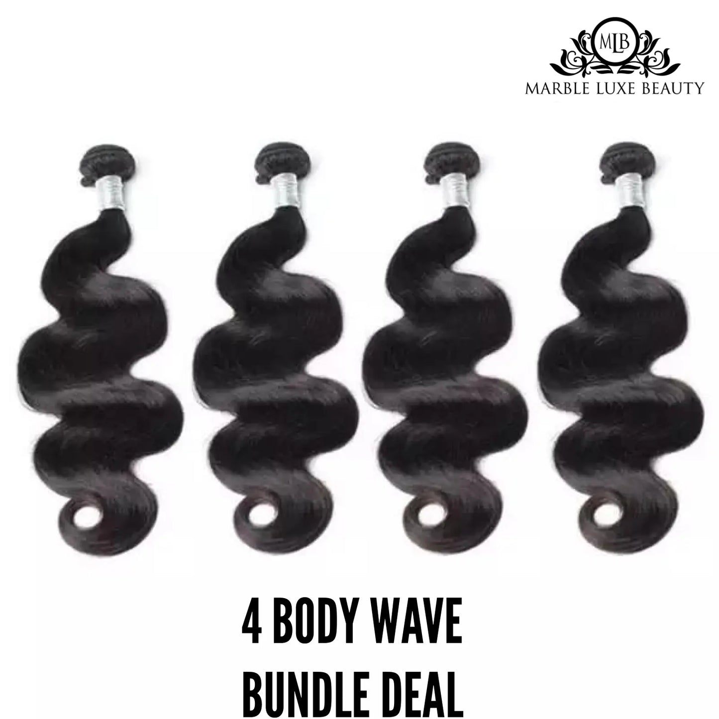 4 BUNDLE DEAL – BRAZILIAN (BODY WAVE) SHOP MARBLE LUXE BEAUTY