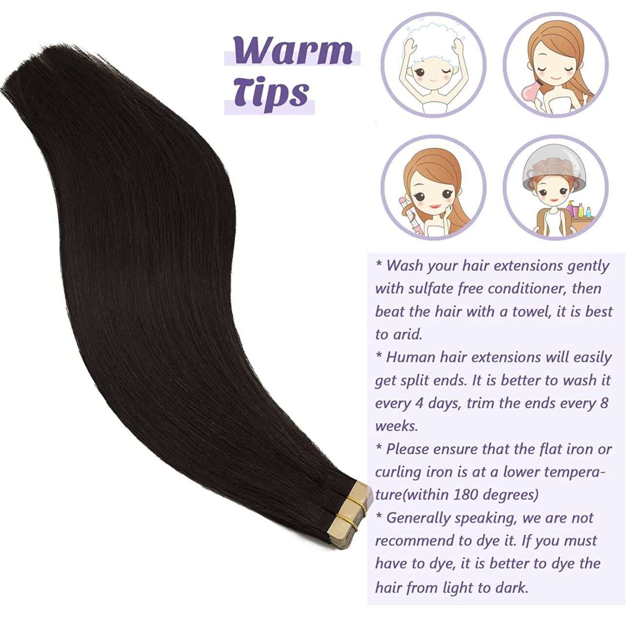 TAPE IN EXTENSION - STRAIGHT (40 PIECES = 1 PACK)