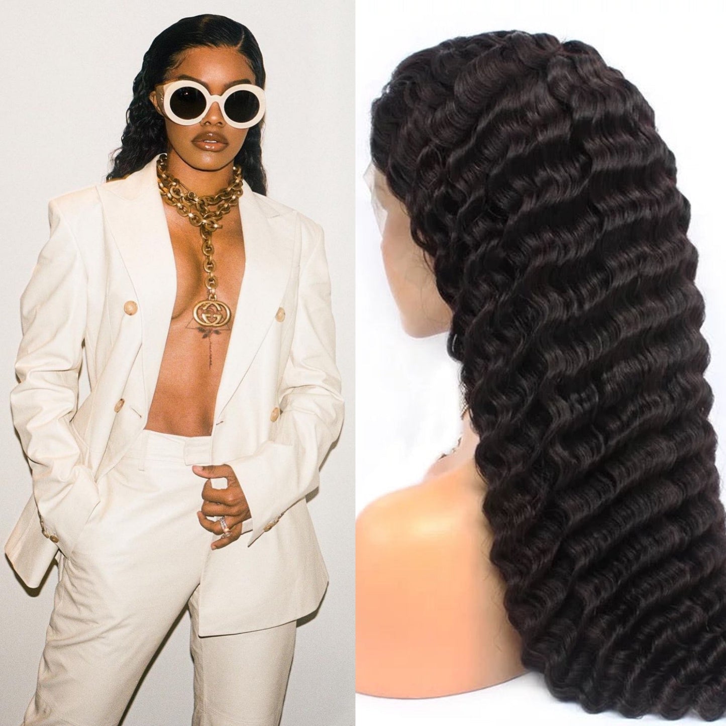 13X4 DEEP WAVE LACE FRONTAL WIG (HD LACE) - 200% DENSITY SHOP MARBLE LUXE BEAUTY