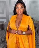 CAPTIVATING CAPE TWO PIECE SET - CANARY YELLOW (MUSTARD)