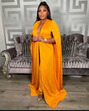 CAPTIVATING CAPE TWO PIECE SET - CANARY YELLOW (MUSTARD)