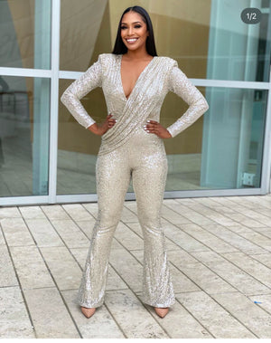 HIGH MAINTENANCE JUMPSUIT - SILVER