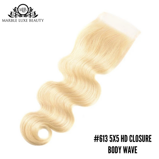 #613 5X5 LUXE BLONDE CLOSURE - BODY WAVE (HD LACE)