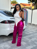 CELEBRITY METALLIC PANTS - PINK