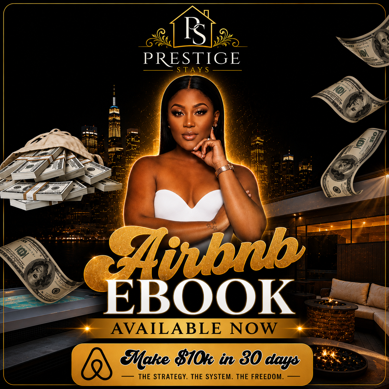 HOW TO START A AIRBNB BUSINESS E-BOOK (MAKE $10K IN 30DAYS) DIGITAL DOWNLOAD SHOP MARBLE LUXE BEAUTY