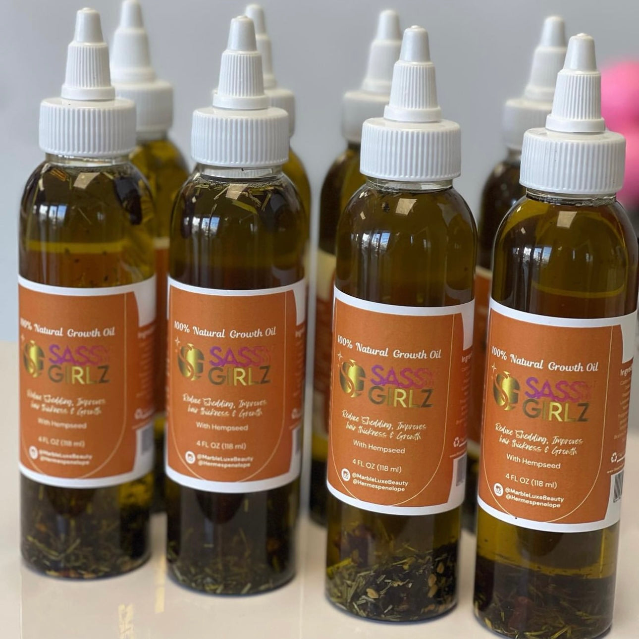 NEW! SASSY GIRLZ HAIR GROWTH OIL SHOP MARBLE LUXE BEAUTY