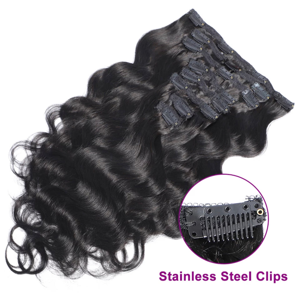 1B/NATURAL BLACK BODY WAVE CLIP-IN EXTENSIONS