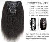 1B/NATURAL BLACK KINKY STRAIGHT CLIP-IN EXTENSIONS