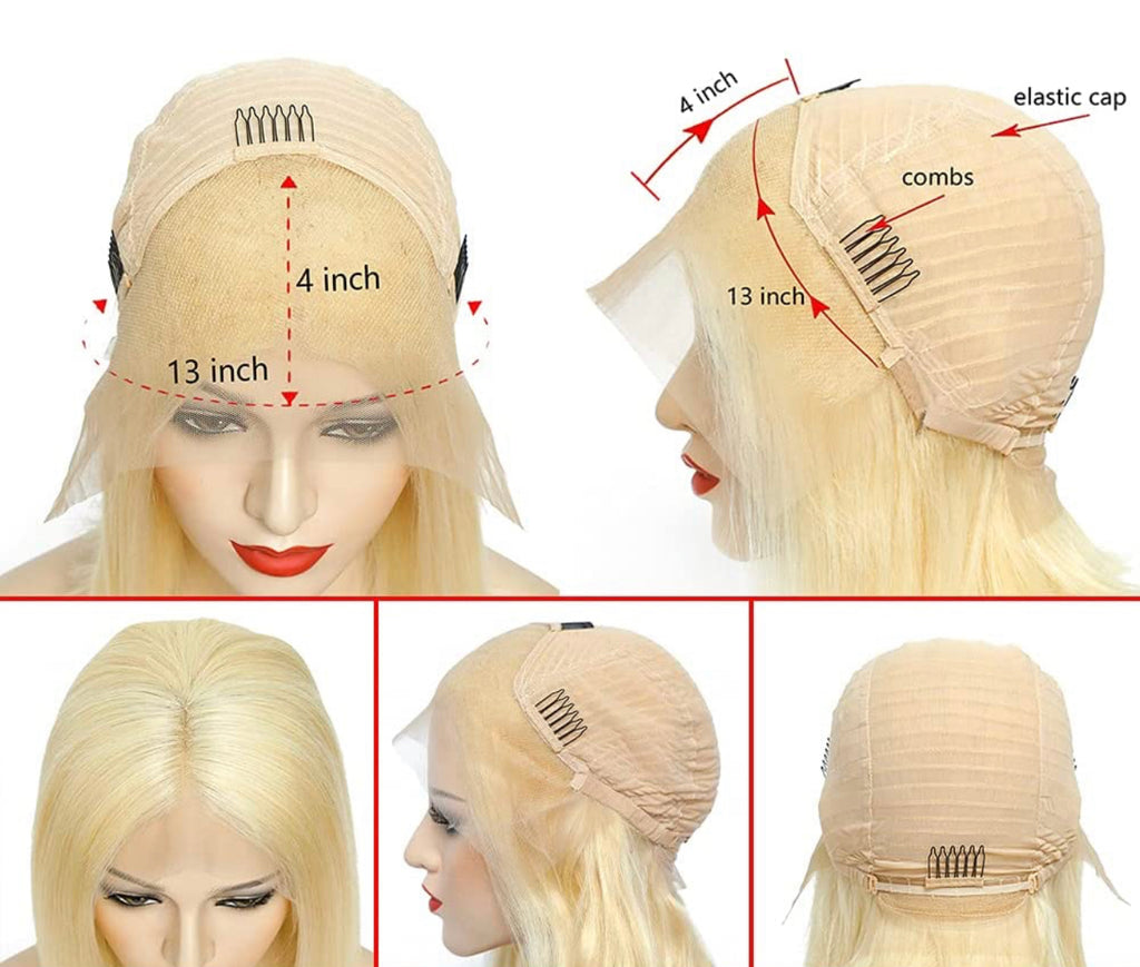 #613 13X4 FRONTAL BLONDE BOB WIG - STRAIGHT (HD LACE)