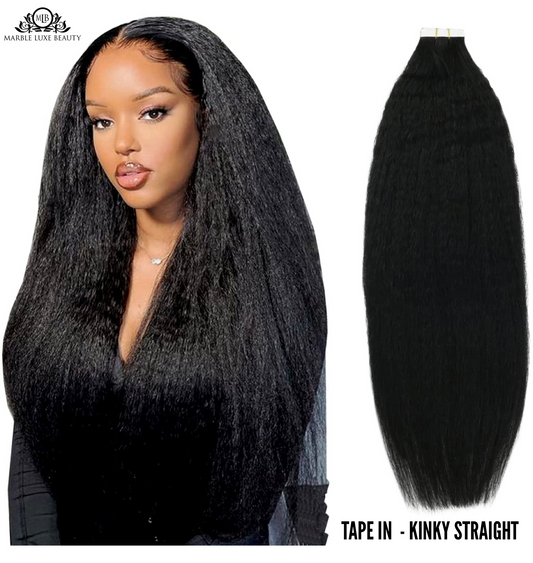 TAPE IN EXTENSION - KINKY STRAIGHT (40 PIECES = 1 PACK)