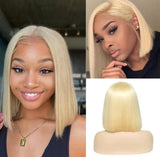 #613 13X4 FRONTAL BLONDE BOB WIG - STRAIGHT (HD LACE)