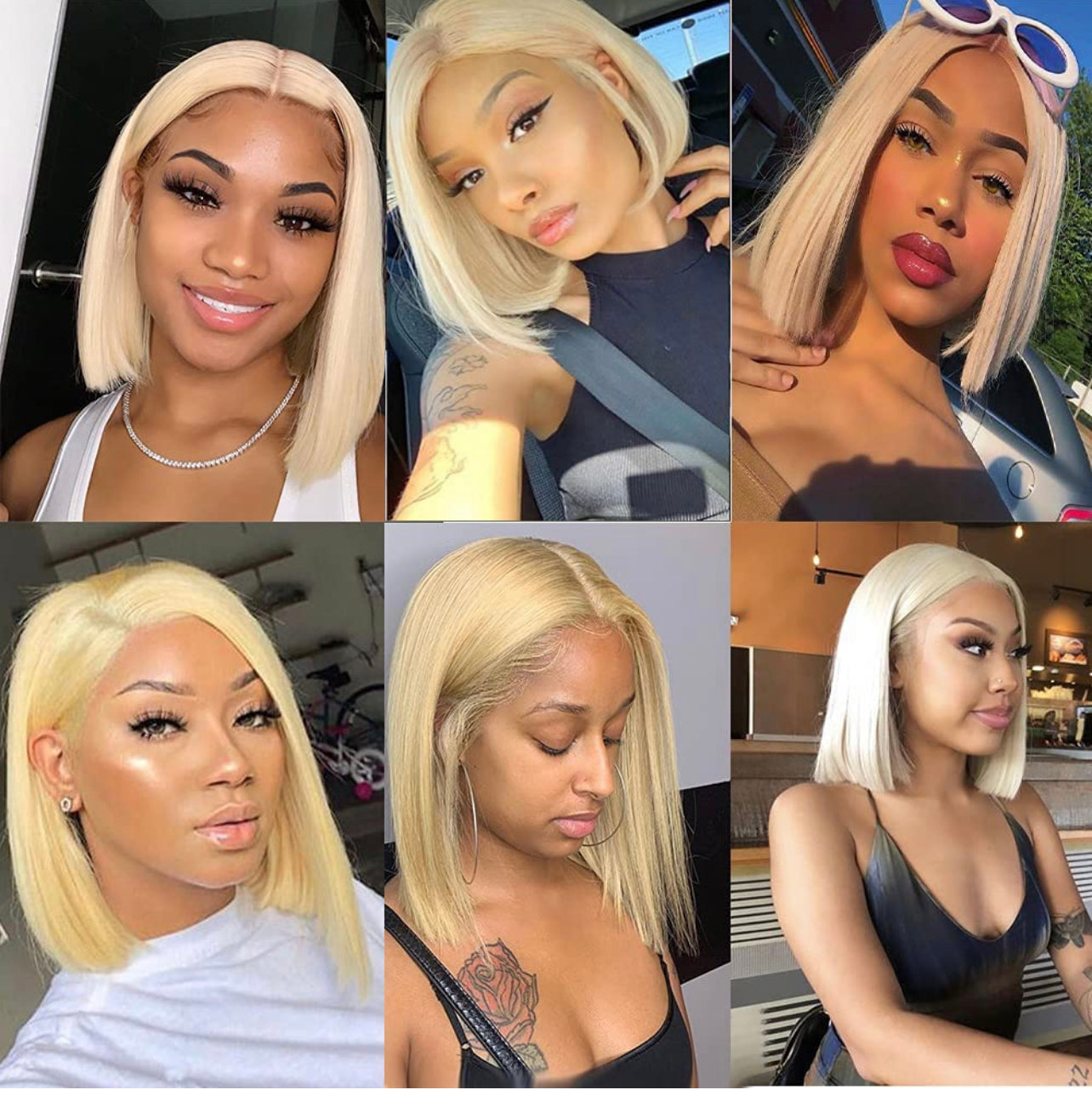 #613 13X4 FRONTAL BLONDE BOB WIG - STRAIGHT (HD LACE)