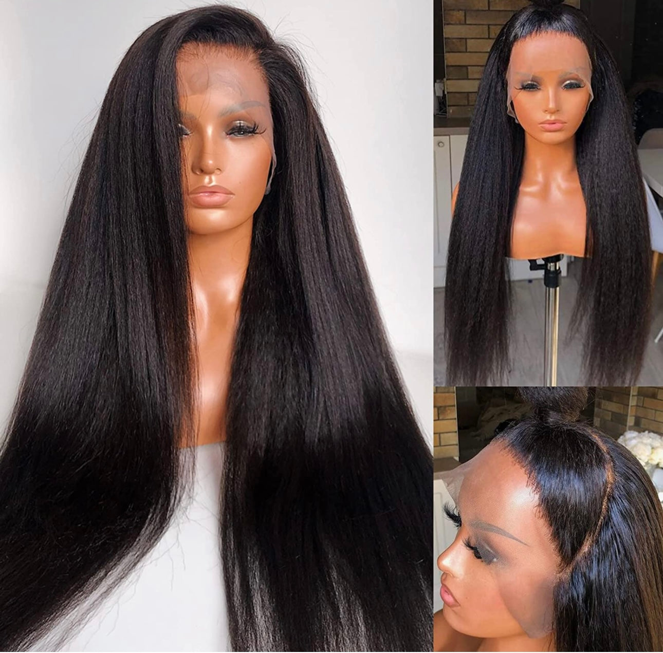 NEW! 13X4 KINKY STRAIGHT LACE FRONTAL  WIG (HD LACE) - 200% DENSITY