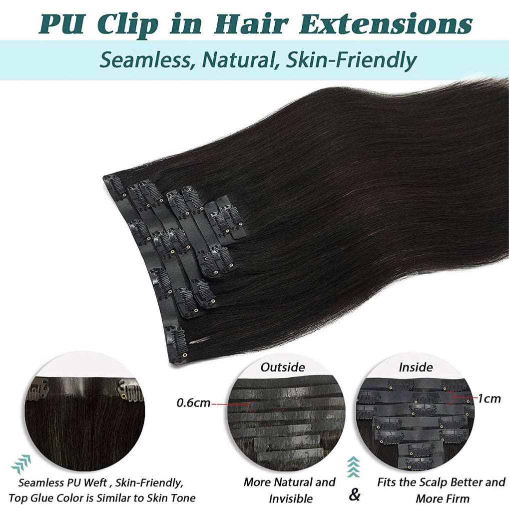SEAMLESS CLIP-INS EXTENSIONS - STRAIGHT (7 PIECES = 1 PACK)