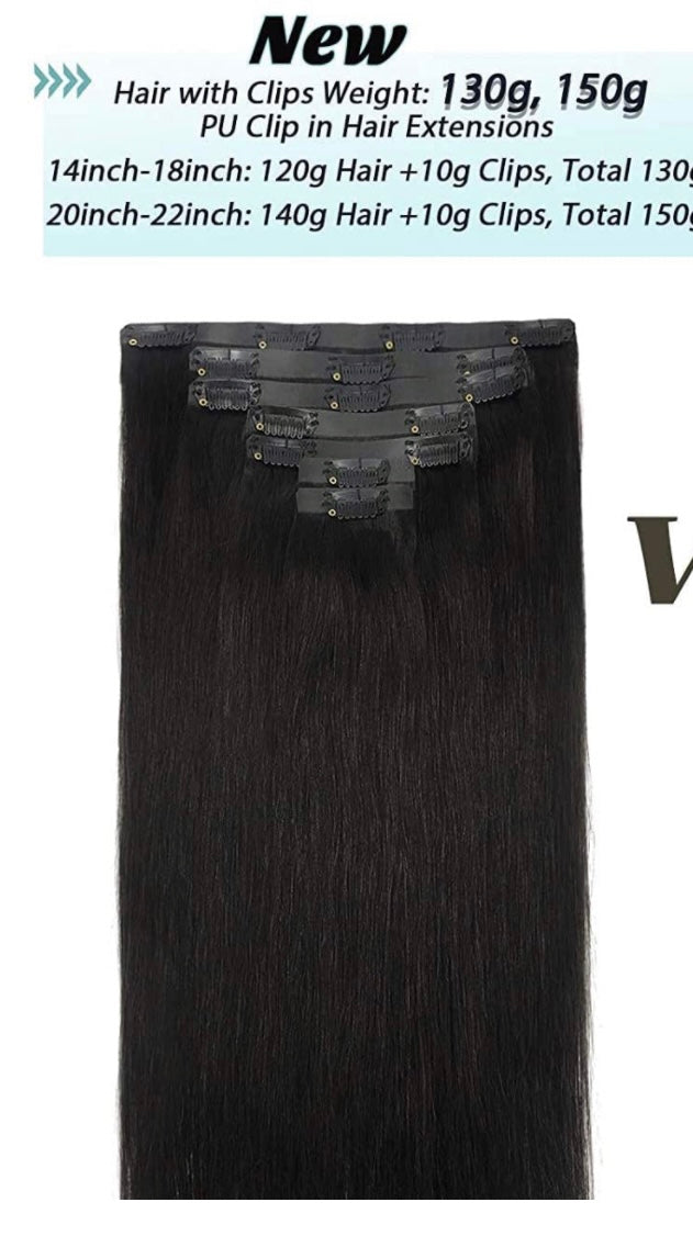 SEAMLESS CLIP-INS EXTENSIONS - STRAIGHT (7 PIECES = 1 PACK)