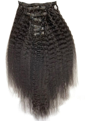 SEAMLESS CLIP-INS EXTENSIONS - KINKY STRAIGHT (7 PIECES = 1 PACK)
